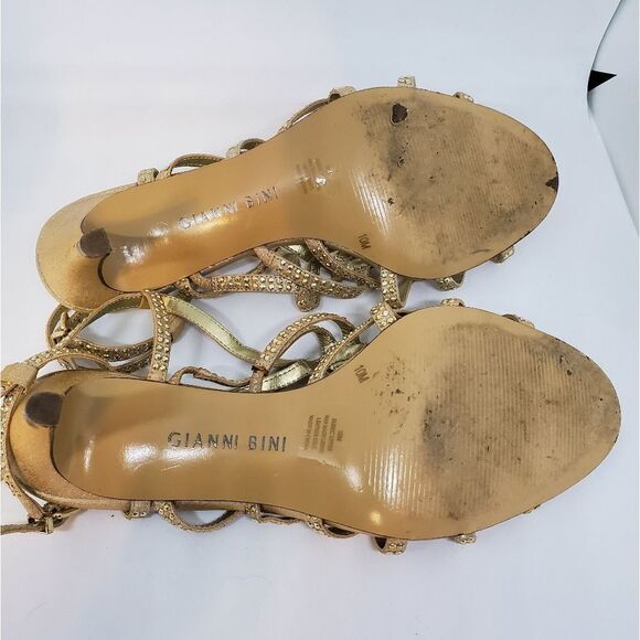Gianni Bini Sparkly Gold Formal Heels (10) - Picture 6 of 6